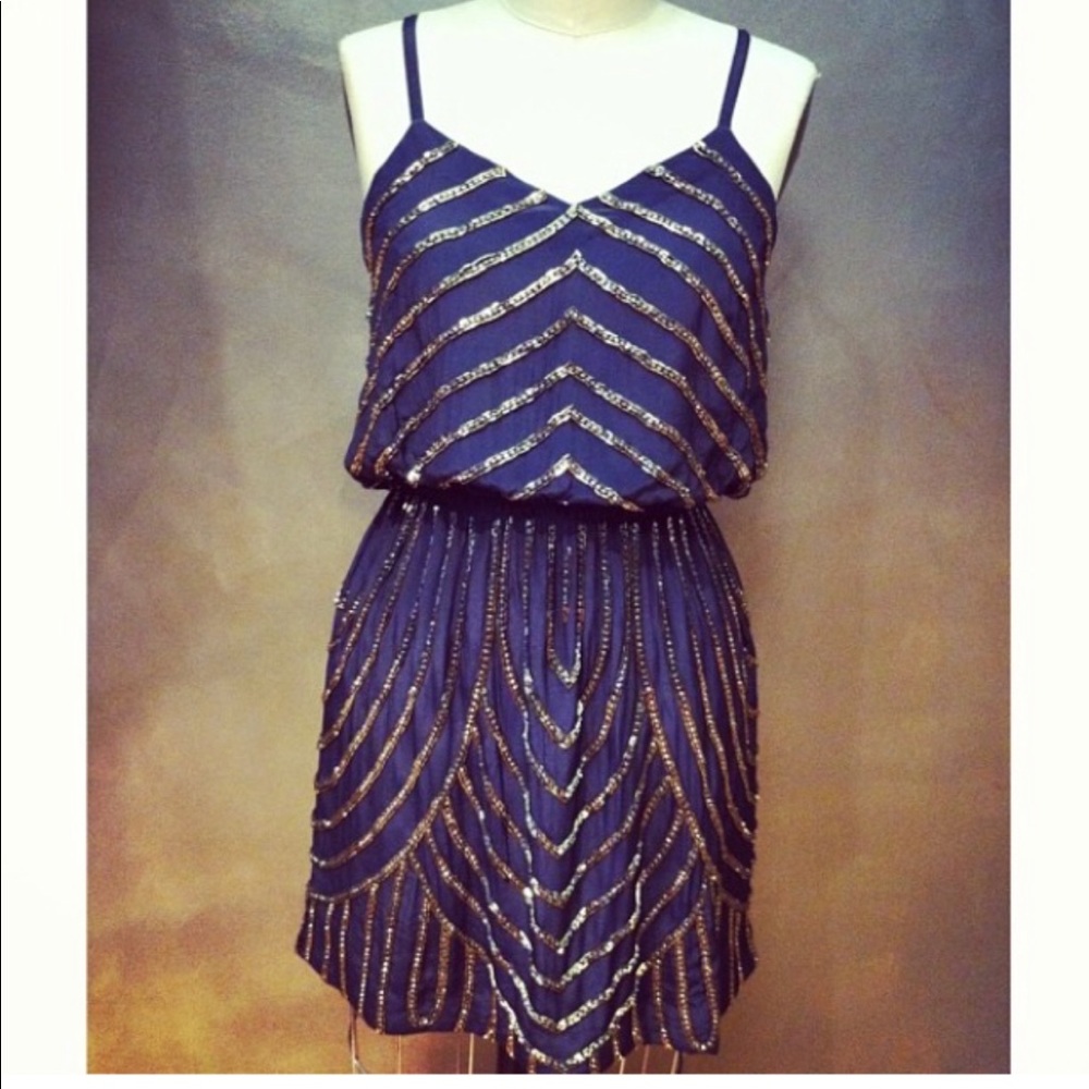 Beaded Karina Grimaldi Dress small